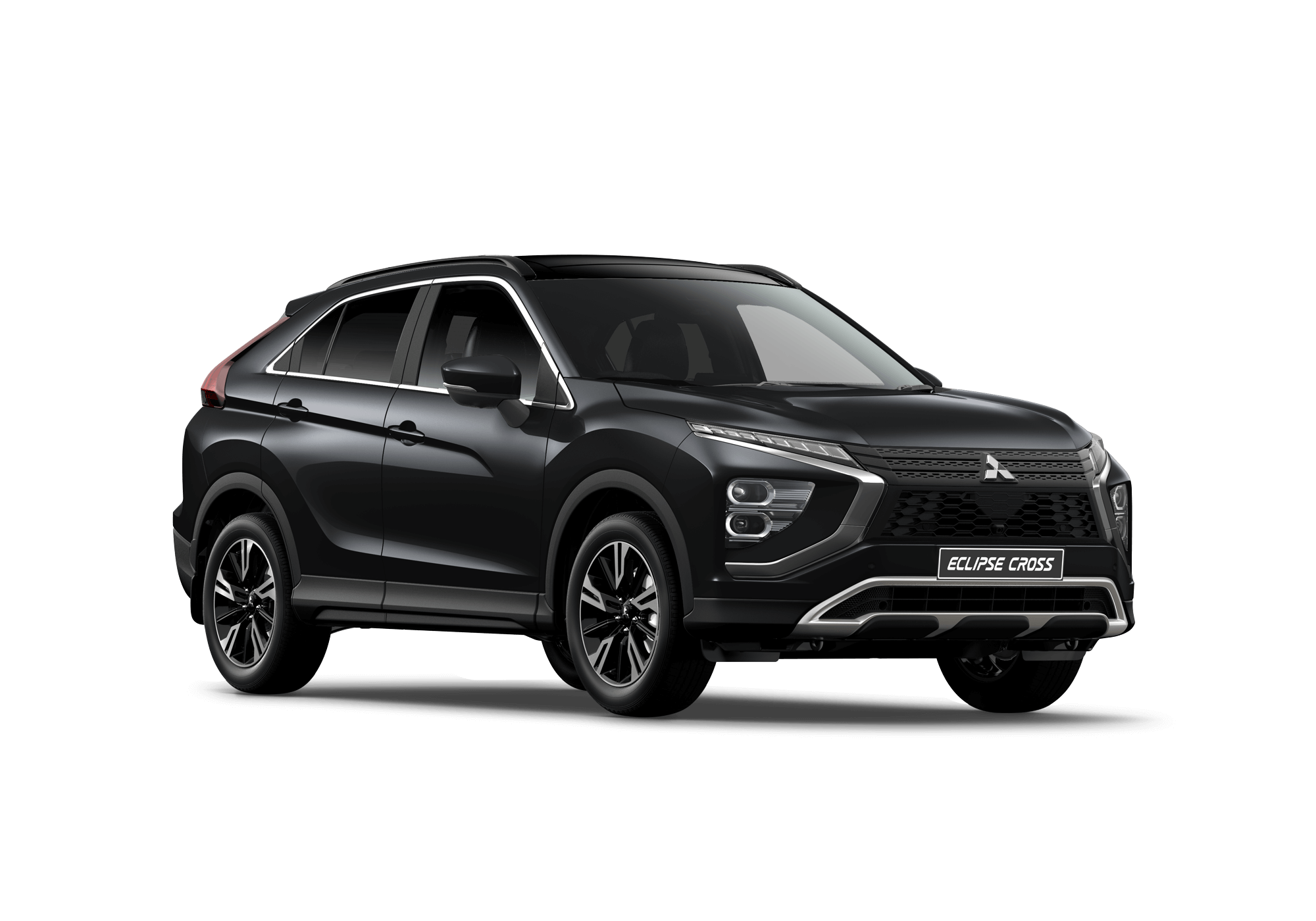 A black Mitsubishi Eclipse Cross VRX on a white background