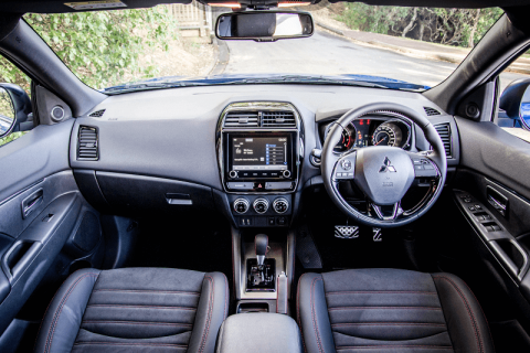 Front seats and centre console Interior of Mitsubishi ASX Black Edition
